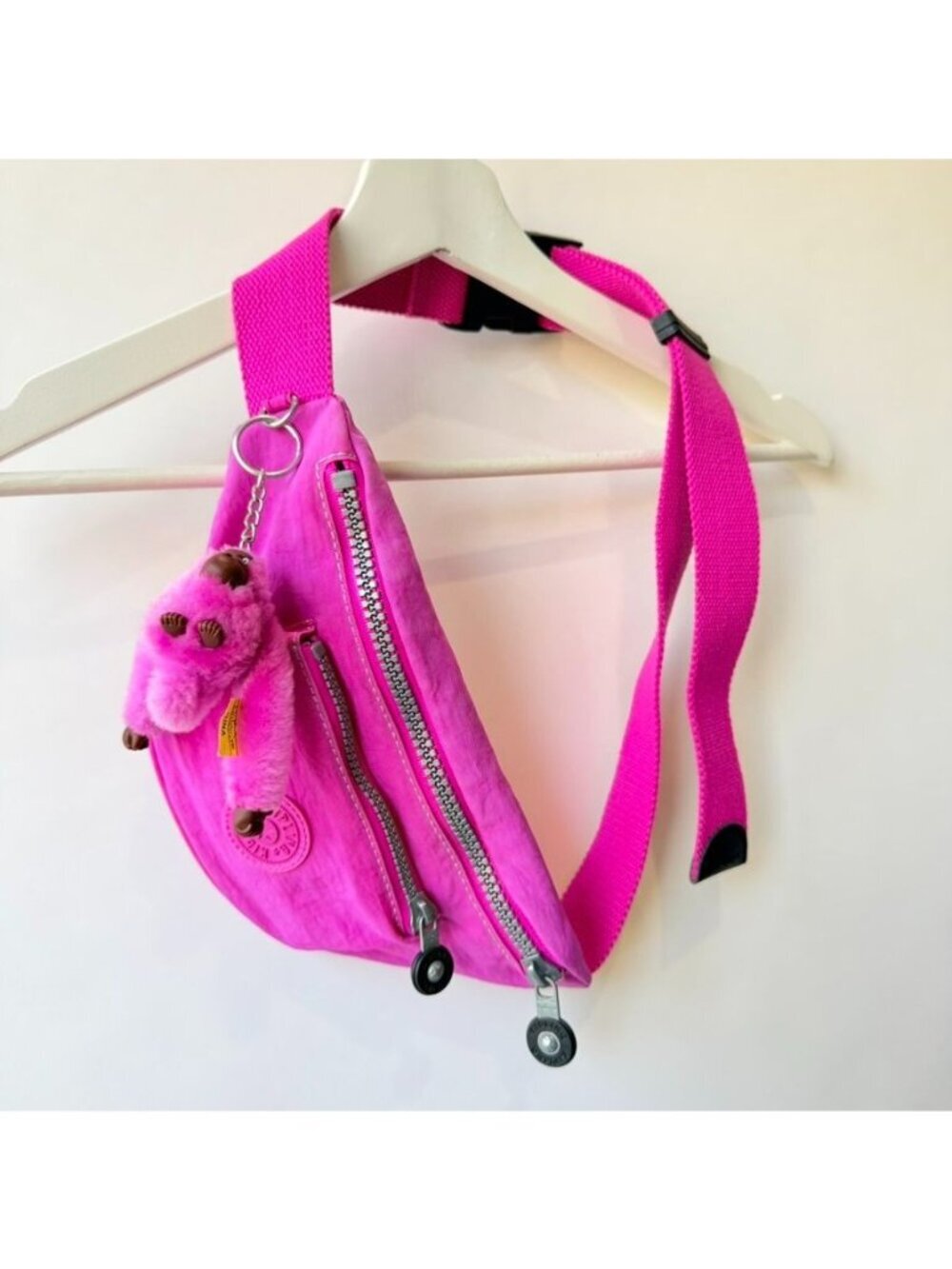Kipling Fundi Pink Nylon Belt Bag Crossbody Fanny Pack